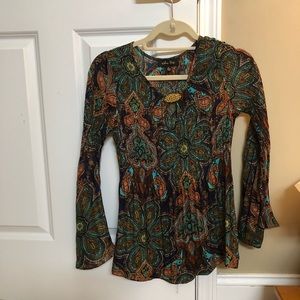 Boho bell sleeve tunic